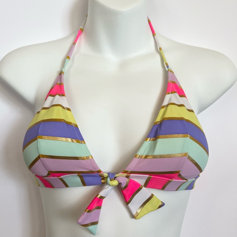 Victoria’s Secret Metallic Striped Swimsuit Top
